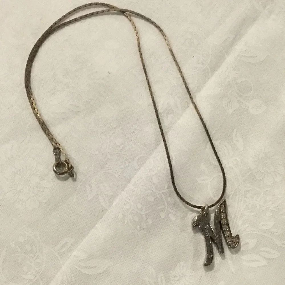 Goldtone Initial M Necklace